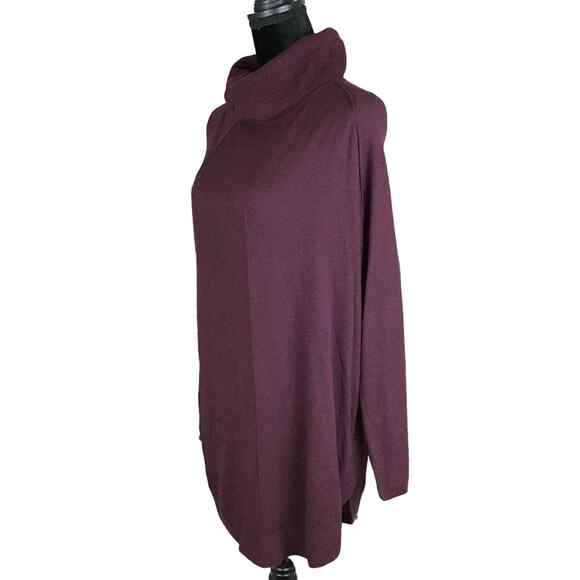 Caslon Woman's Small Maroon Turtleneck Tunic Sweater Long Sleeve Curved Hem NWOT - Picture 11 of 15